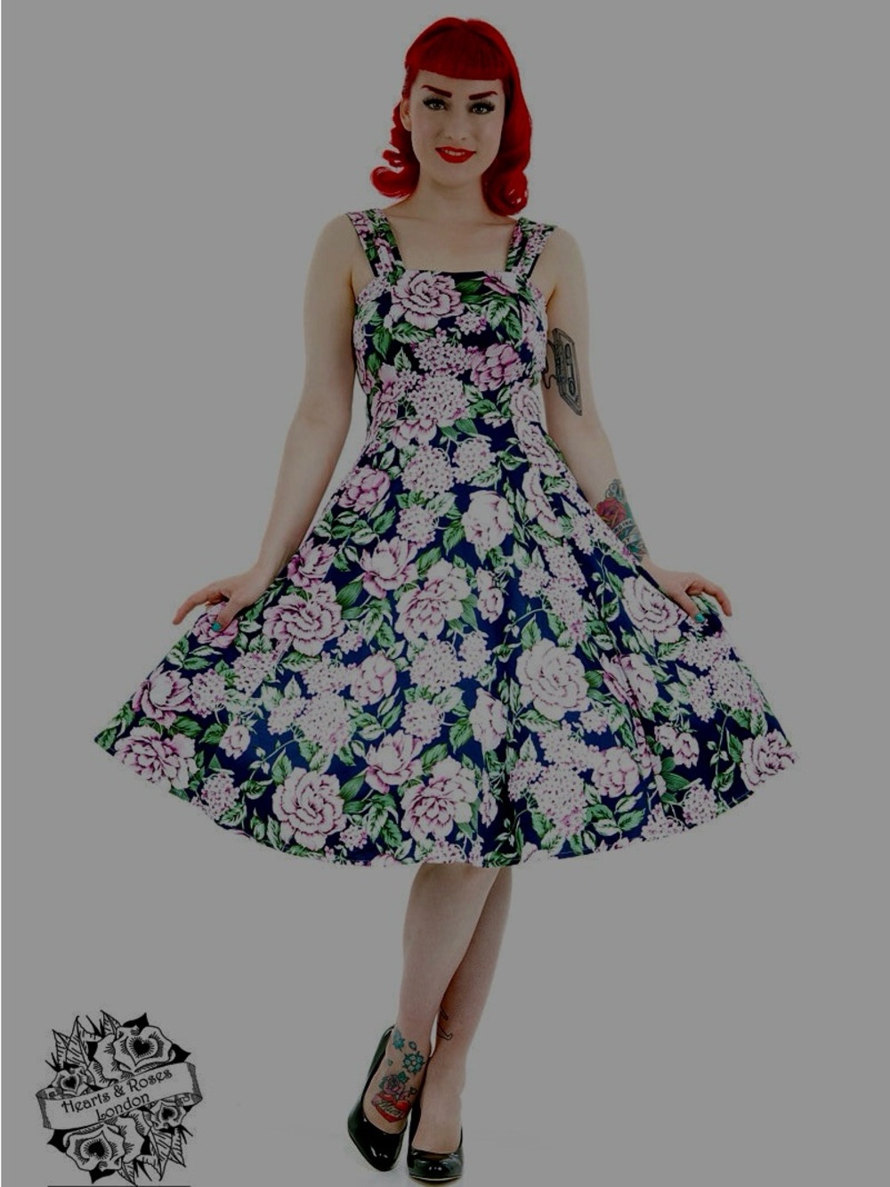 Hearts & Roses London  50’s inspired floral dress 14  ( runs small)